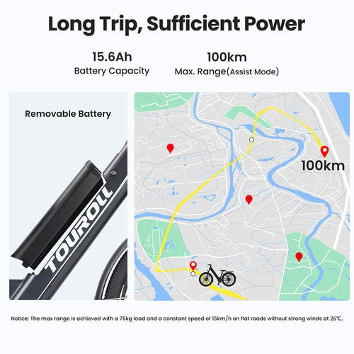 Touroll J1 ST 27,5 Zoll Elektrofahrrad mit 250W Motor 36V 15,6Ah
