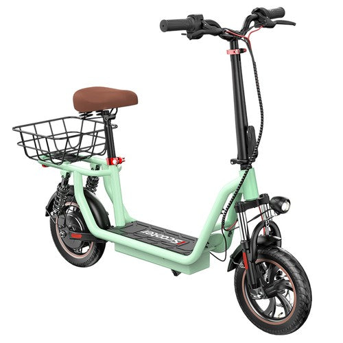 iScooter i12 Elektroroller mit Sitz und hinterem Korb, 500 W