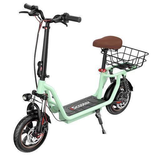 iScooter i12 Elektroroller mit Sitz und hinterem Korb, 500 W