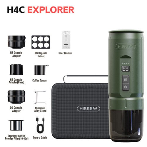 HIBREW H4C Tragbare Espressomaschine, Handkaffeemaschine für Camping
