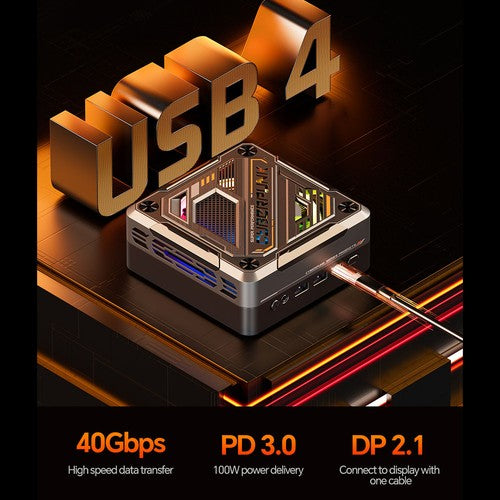 AOOSTAR GOD88 Mini-PC, AMD Ryzen 7 8845HS 8 Core Max 5,1 GHz, 32 GB DDR5 RAM 1 TB SSD