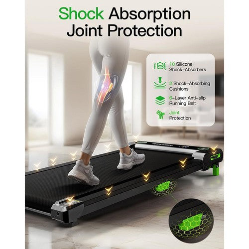 Akluer 480L-A Walking Pad mit Steigung, 2,5 PS Untertisch-Laufband mit Fernbedienung