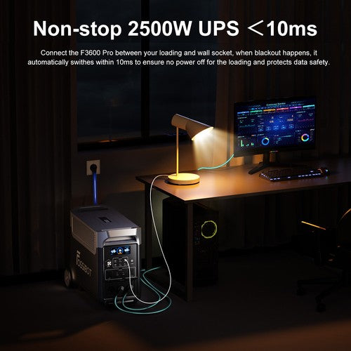 FOSSiBOT F3600 Pro Tragbares Kraftwerk, 3840 Wh LiFePO4-Akku, max. 11520 Wh Erweiterung, 3600 W