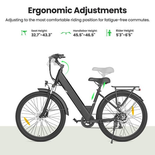 Touroll J1 Pro Elektrofahrrad, 250-W-Motor, 36 V 15,6 Ah
