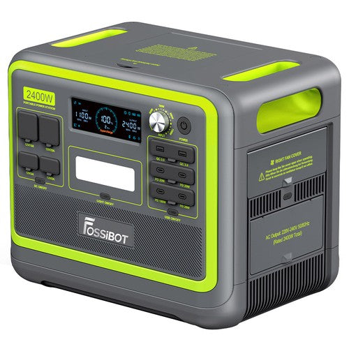 FOSSiBOT F2400 Tragbares Kraftwerk, 2048Wh LiFePO4-Akku, 2400W Ausgangsleistung, Solargenerator