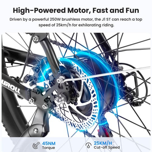 Touroll J1 ST 27,5 Zoll Elektrofahrrad mit 250W Motor 36V 15,6Ah