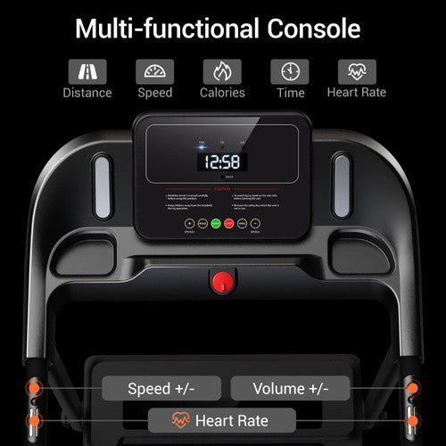 ROBORE P18, zusammenklappbares Laufband für Zuhause, 14 km/h, mit Herzfrequenzsensor