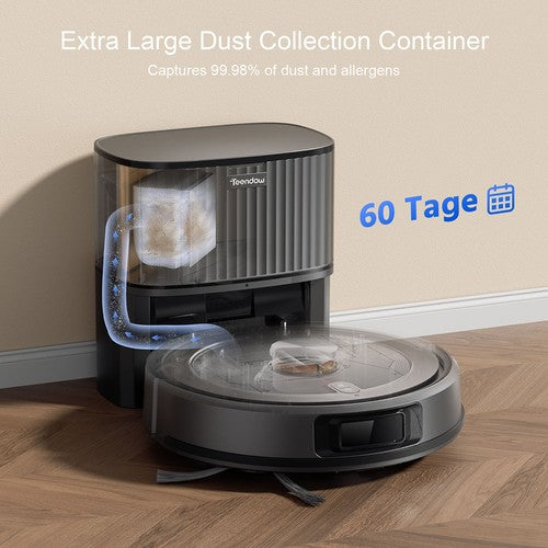 Teendow D10S MAX 2-in-1-Roboterstaubsauger und Wischmopp mit automatischer Absaugstation, 4500 Pa