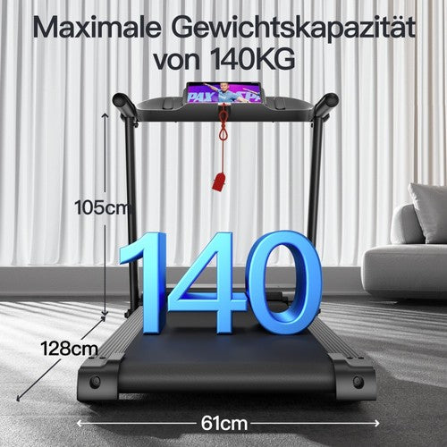 ROBORE P18, zusammenklappbares Laufband für Zuhause, 14 km/h, mit Herzfrequenzsensor
