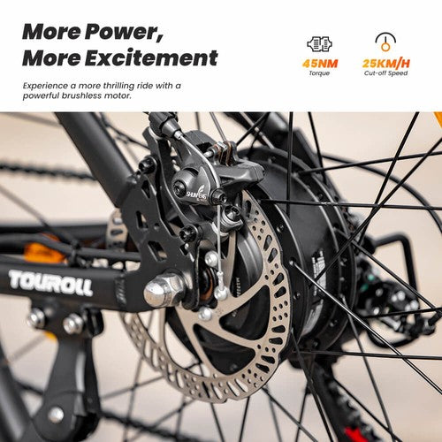 Touroll U1 26-Zoll-Offroad-Reifen-Elektrofahrrad 250-W-Motor, 36 V 13 Ah