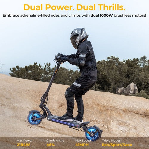 Ausom SR1 Elektroscooter, 2*1000W Motor, 52V 20,8Ah
