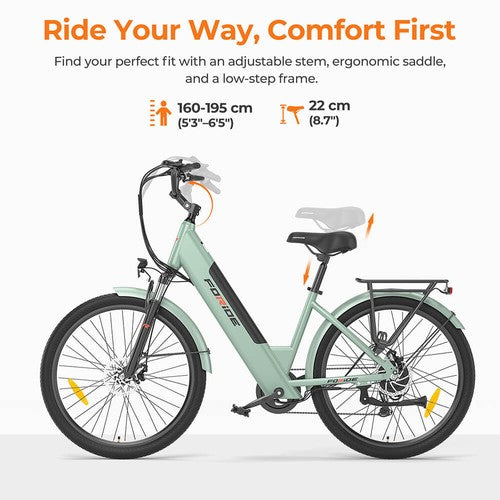 Foride Roamer 1 Step-Thru Elektrofahrrad 250W Motor 36V 13Ah