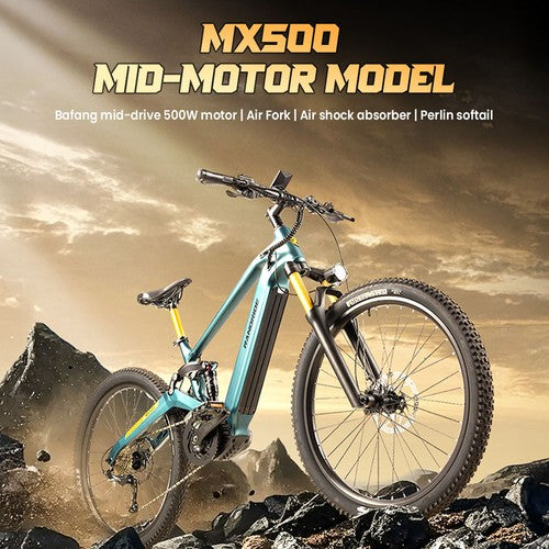 RANDRIDE MX500 Elektrofahrrad, 500-W-Mittelmotor, 48 V 15 Ah