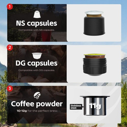 HIBREW H4C Tragbare Espressomaschine, Handkaffeemaschine für Camping