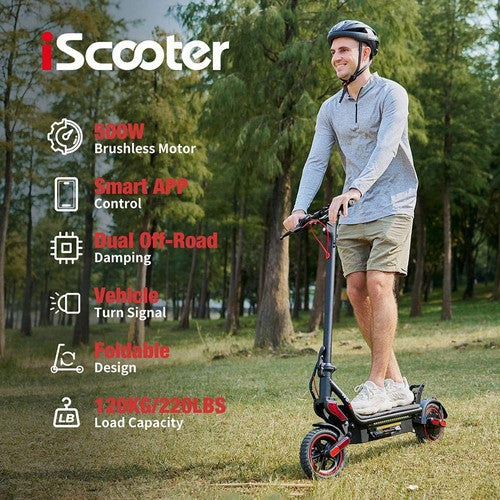 iScooter W8 Elektroroller, 500-W-Motor, 48 V, 10,4 Ah