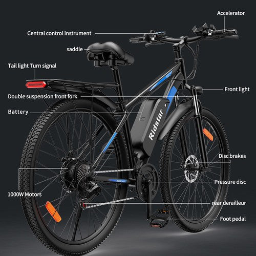 Ridstar S29 Pro Elektrofahrrad, 1000-W-Motor, 48 V 21 Ah