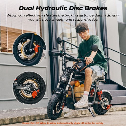 iScooter DX5 Elektroscooter, 1500-W-Motor, 48 V 15,6 Ah