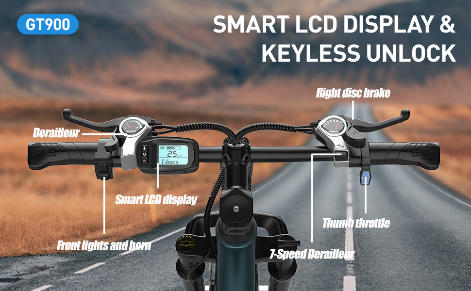 Aairsk GT900 Elektrofahrrad, 400-W-Motor, 36 V, 13 Ah