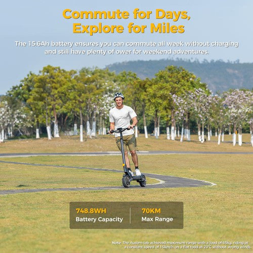 Ausom L2 E-Scooter, 2*800W Motor, 48V 15,6Ah 