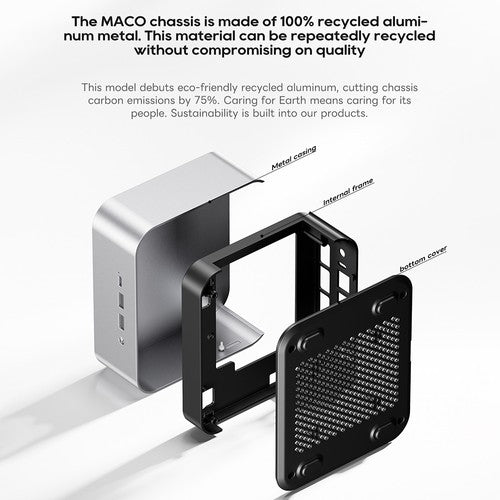 AOOSTAR MACO Mini-PC, AMD Ryzen 7 Pro 6850H 8 Kerne (max. 4,7 GHz), 24 GB LPDDR5 RAM, 1 TB SSD