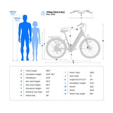 Tourol MA1 Elektrofahrrad, 250-W-Mittelmotor 36 V 13 Ah