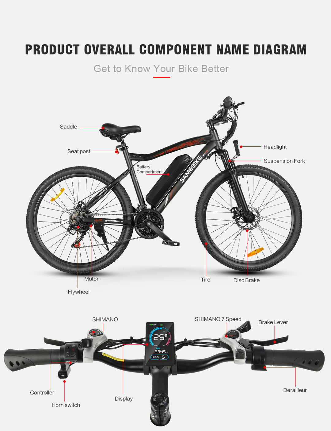 Samebike SY26-II Mountainbike 500W 