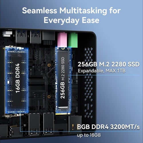 GEEKOM Air12 Lite Mini-PC, Intel N100 4 Kerne, max. 3,4 GHz, 8 GB RAM, 256 GB SSD