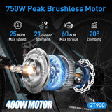 Aairsk GT900 Elektrofahrrad, 400-W-Motor, 36 V, 13 Ah