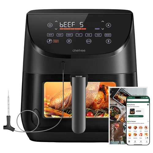 CHEFREE AF500 1700 W 6,5 l Heißluftfritteuse mit Smart Probe Thermometer