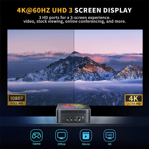 RUPA HSI-100MINI Mini-PC, Intel N100 4 Kerne, max. 3,4 GHz, 12 GB RAM, 512 GB SSD