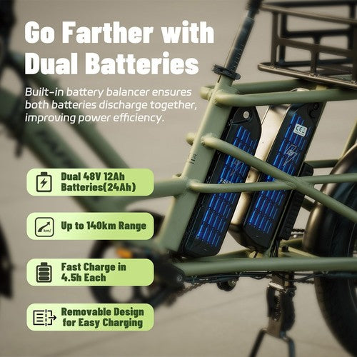Fafrees FF20 CUV Elektro-Lastenfahrrad, 250-W-Motor, 48 V 24 Ah