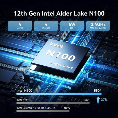 GEEKOM Air12 Lite Mini-PC, Intel N100 4 Kerne, max. 3,4 GHz, 8 GB RAM, 256 GB SSD