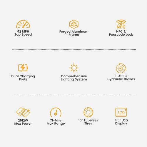 Ausom DT2 Pro E-Scooter, 2*1100W Motor, 52V 23,4Ah