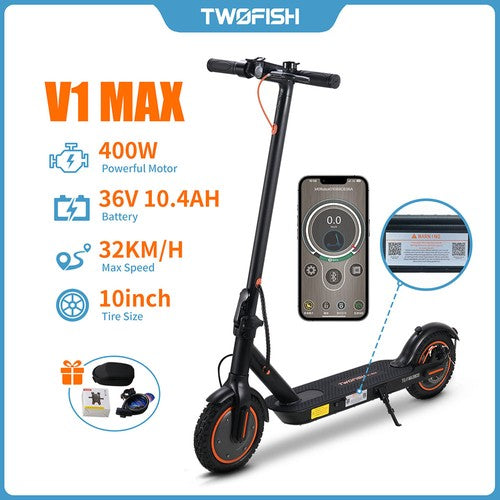 TWOFISH V1 MAX E-Scooter, 400-W-Motor