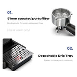 HiBREW H20 All-in-One Kaffeemaschine mit eingebautem Mahlwerk und dualer Heiß- und Kaltbrühung