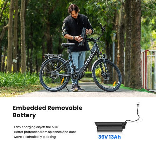 Tourol MA1 Elektrofahrrad, 250-W-Mittelmotor 36 V 13 Ah