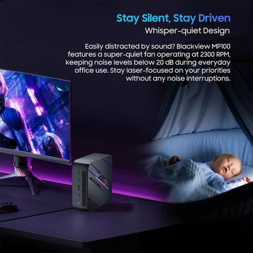 Blackview MP100 Mini-PC, AMD Ryzen 7 5700U 8 Kerne, max. 4,3 GHz, 16 GB RAM, 512 GB SSD