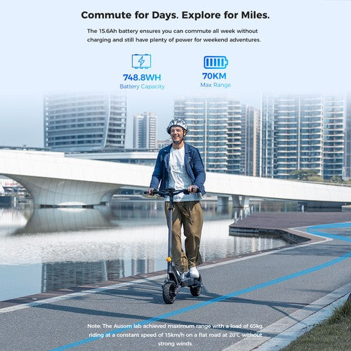 Ausom L2 Elektro-scooter, 800-W-Motor, 48 V 15,6 Ah