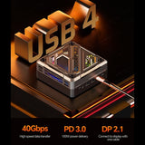 AOOSTAR GOD88 Mini-PC, AMD Ryzen 7 8845HS 8 Core Max 5,1 GHz, 32 GB DDR5 RAM 1 TB SSD