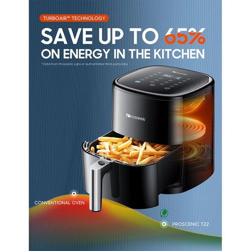 Proscenic T22 Smart Elektrische Heißluftfritteuse/Ölfrei/Antihaft-Pfanne/5L