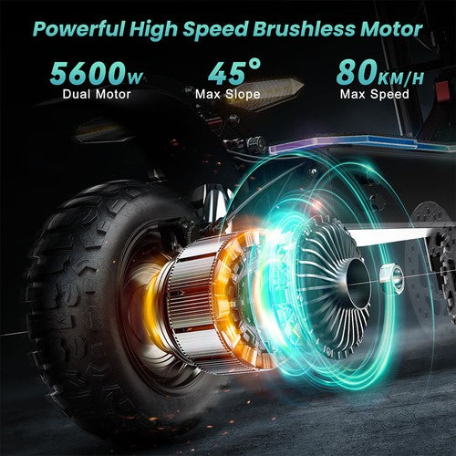 FENGQS GT8 PRO Elektroscooter, 2800 W * 2 Motor, 67,2 V 38 Ah