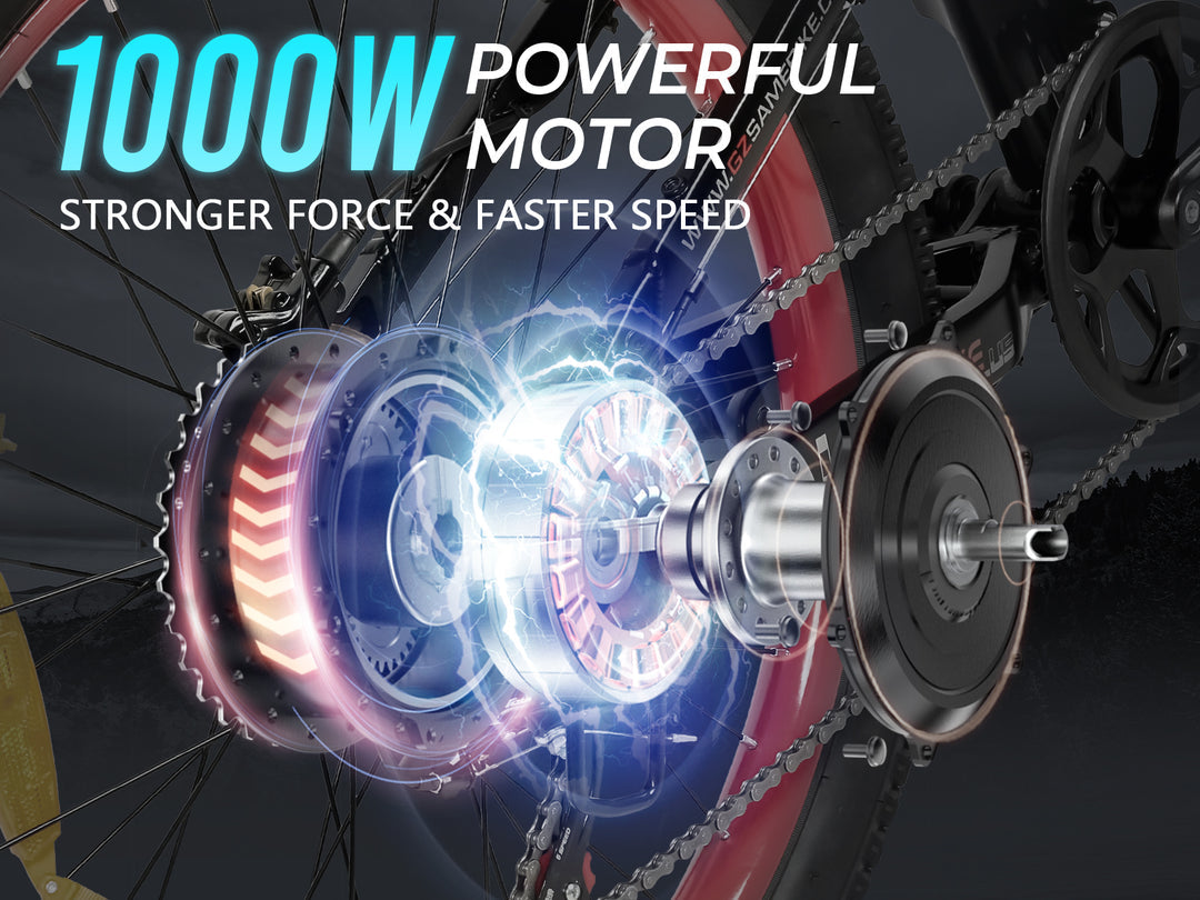 Samebike LO26 Plus 1000W Leistungsstarkes faltbares Elektrofahrrad 