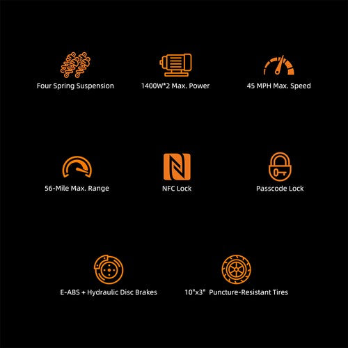 Kugoo LX10+ E-Scooter, 2*1400W Motor, 60V 20,8Ah