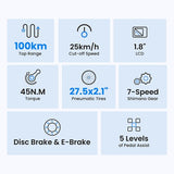 Touroll J1 27,5 Zoll Elektrofahrrad mit 250W Motor