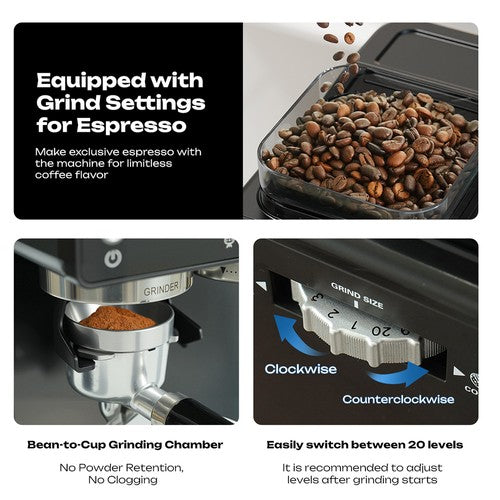 HiBREW H20 All-in-One Kaffeemaschine mit eingebautem Mahlwerk und dualer Heiß- und Kaltbrühung