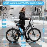 ESKUTE C100 PLUS Elektrofahrrad, 250-W-Motor, 36 V 13 Ah