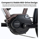 Touroll MA2 Elektrofahrrad, 250-W-Mittelmotor, 36 V 13 Ah