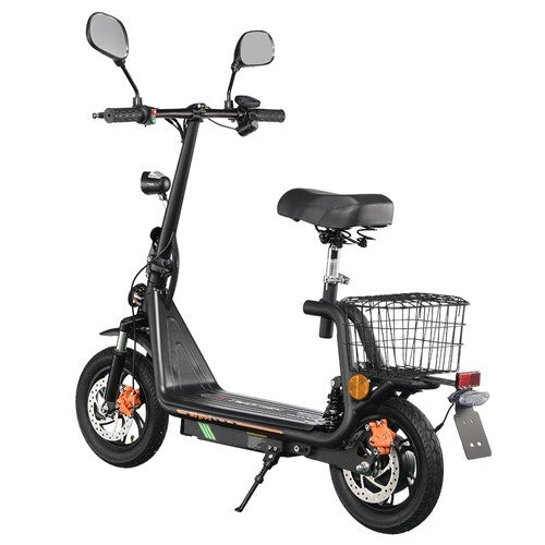 TWOFISH M5 PRO-E Elektro-Scooter mit Sitz und hinterem Korb, 500 W