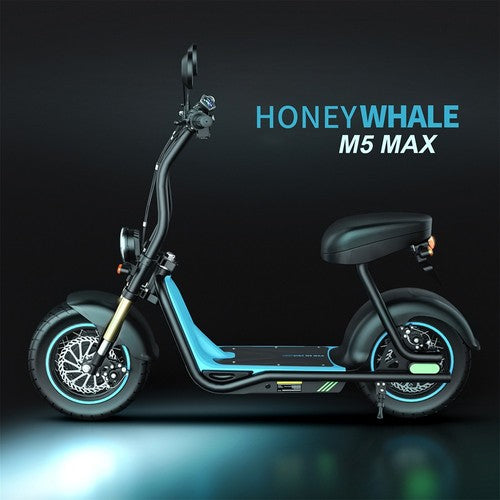 Honeywhale M5 Max E-Scooter mit Sitz, 14″ Gummi-Luftreifen, 1000 W