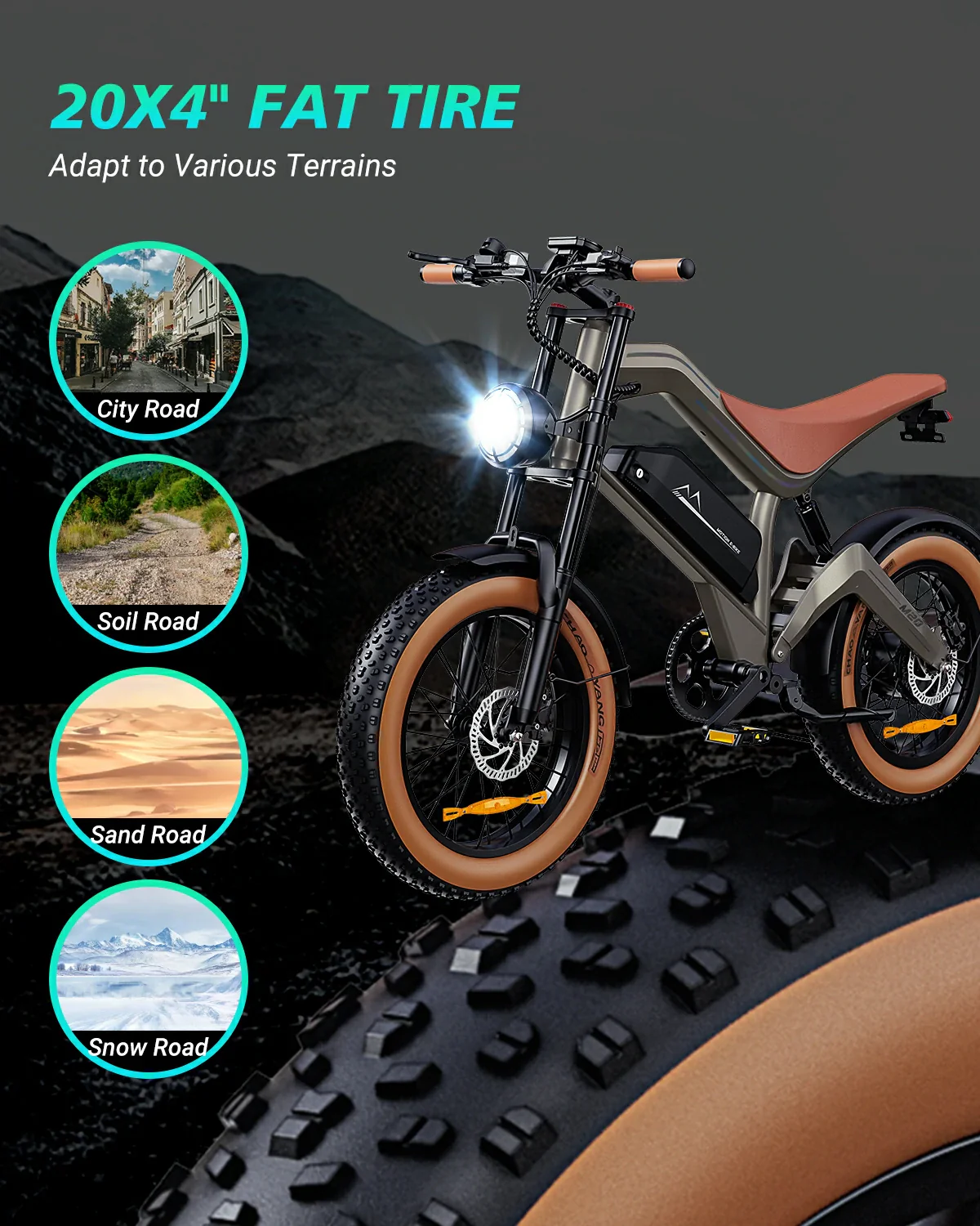 DYU M20 All-Terrain-Elektrofahrrad mit großer Reichweite